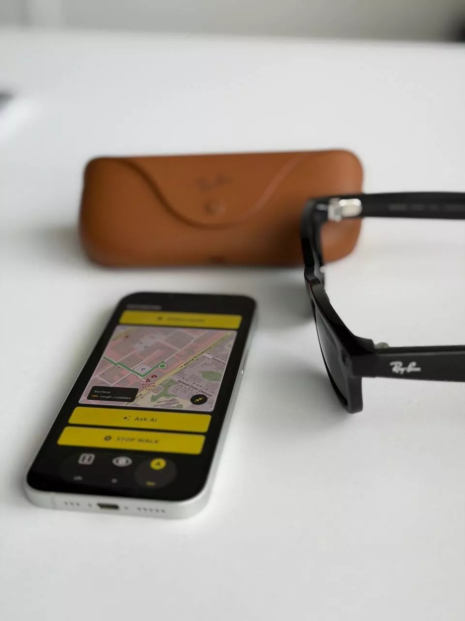 Camera glasses worn by a person